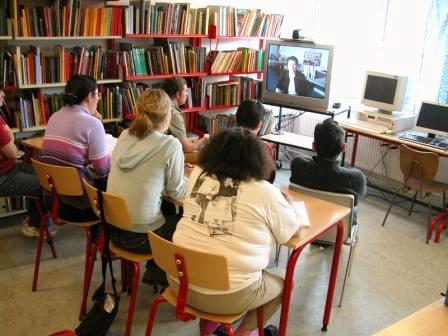 Videokonference mellem l&aelig;rerne i Ikerasak og PPA i Uummannaq